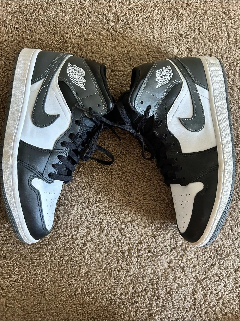 Nike Air Jordan 1 Mid Shoes Black Iron Grey White DQ8426-001 Men's Size 9